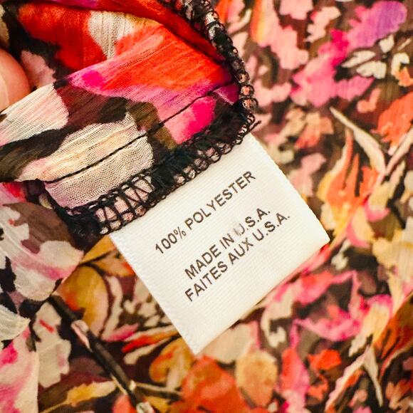 MISA LOS ANGELES Red & Purple Floral Ruffle Blouse Top – Medium - Picture 10 of 12